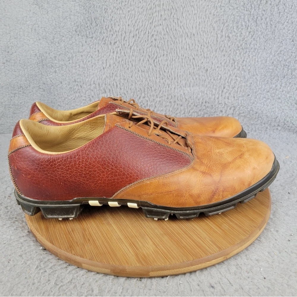 Men's Adidas Gold Shoes Brown and Tan Leather Shoes - Picture 5 of 11